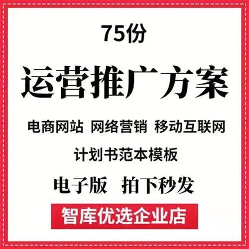 电商移动互联网APP网络营销运营推广策划方案计划书范本模板